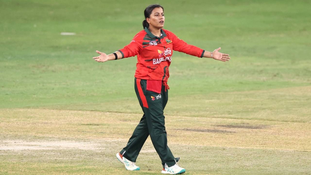 Nahida Akter celebrates after getting Richa Ghosh stumped, India vs Bangladesh, Women's T20 Asia Cup, semi-final, Dubai, September 10, 2026