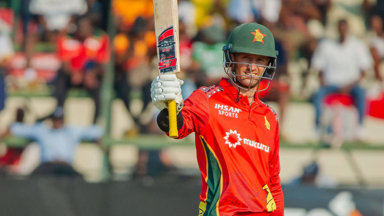 Craig Ervine acknowledges his half-century, Zimbabwe vs Australia, 1st ODI, Harare, September 15, 2026