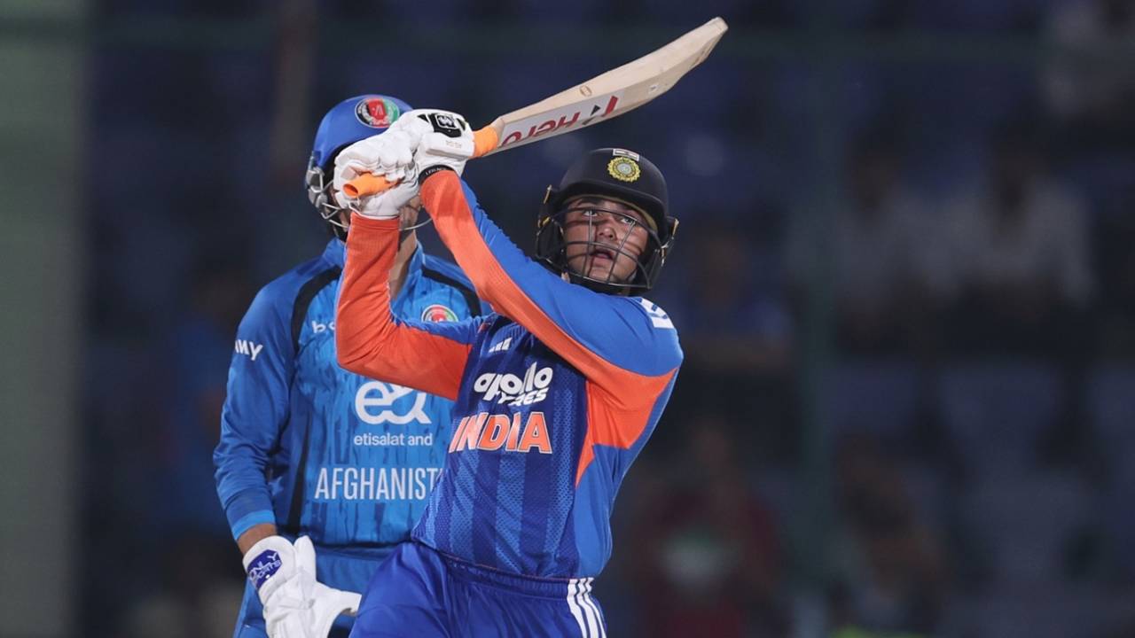Abhishek Sharma goes down the ground, Afghanistan vs India, 2nd T20I, New Delhi, September 15, 2026