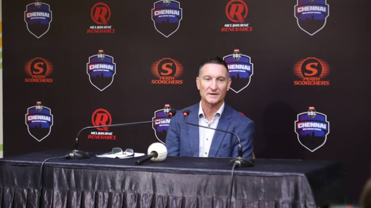 Phil Rigby, Head of League Operations and Club Growth, BBL, speaks to the media in Chennai, September 17, 2026