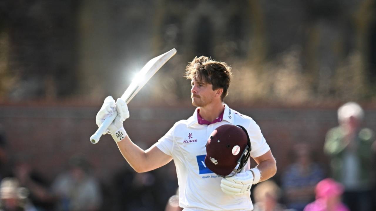 Tom Abell went on to his hundred after passing 1000 runs for the season, Somerset vs Surrey, County Championship, Division One, Taunton, September 26, 2026