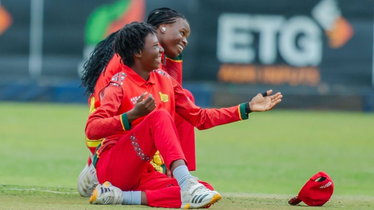 Beloved Biza and Kelis Ndhlovu celebrate Shemaine Campbelle's dismissal, Zimbabwe vs West Indies, 3rd women's ODI, Harare, September 30, 2026