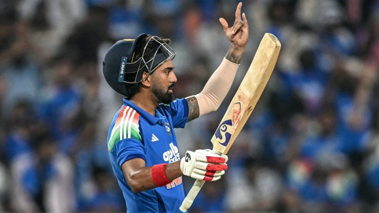 KL Rahul celebrates his ninth ODI century, India vs West Indies, 3rd ODI, New Chandigarh, October 3, 2026