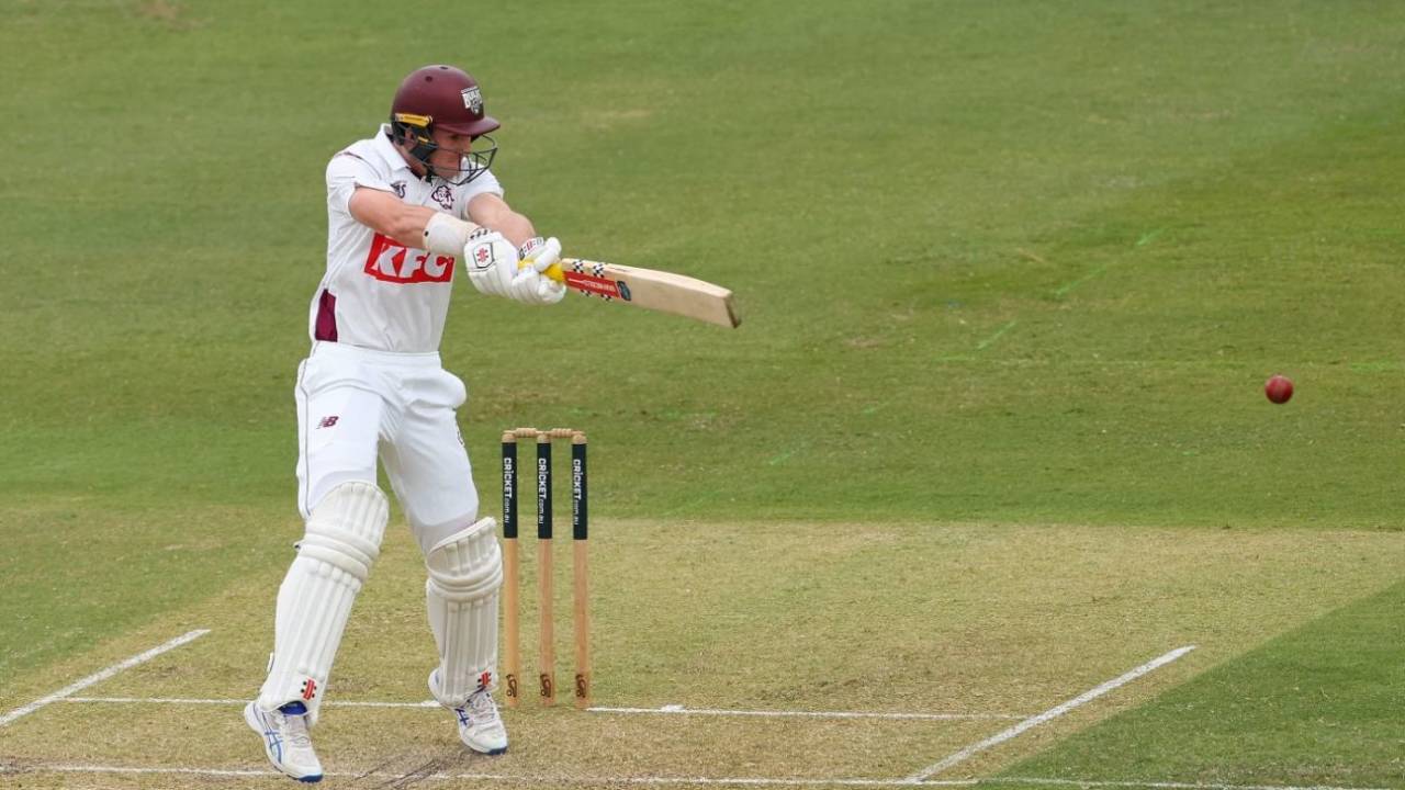 Jack Clayton cuts on his way to 82, Western Australia vs Queensland, day 1, Sheffield Shield, WACA ground, October 8, 2026