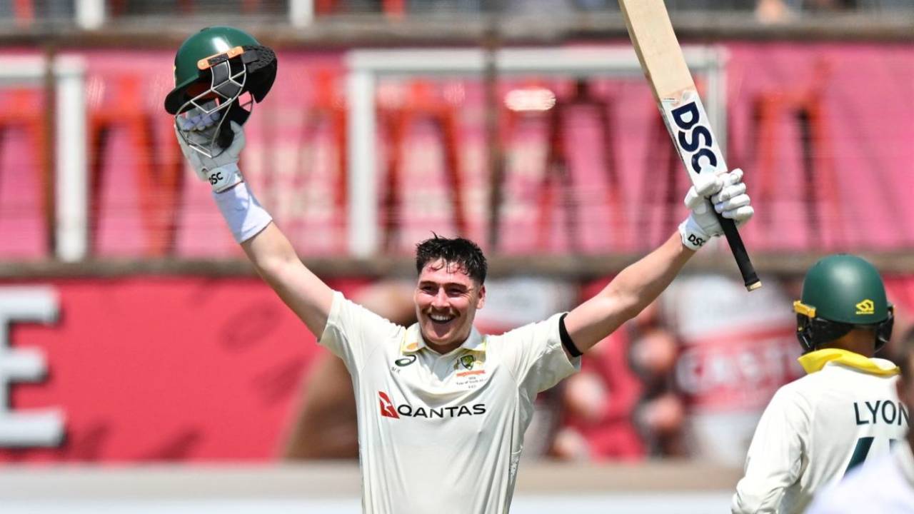 Matt Renshaw celebrates his second Test century, South Africa vs Australia, 1st Test, Day 2, Durban, October 10, 2026