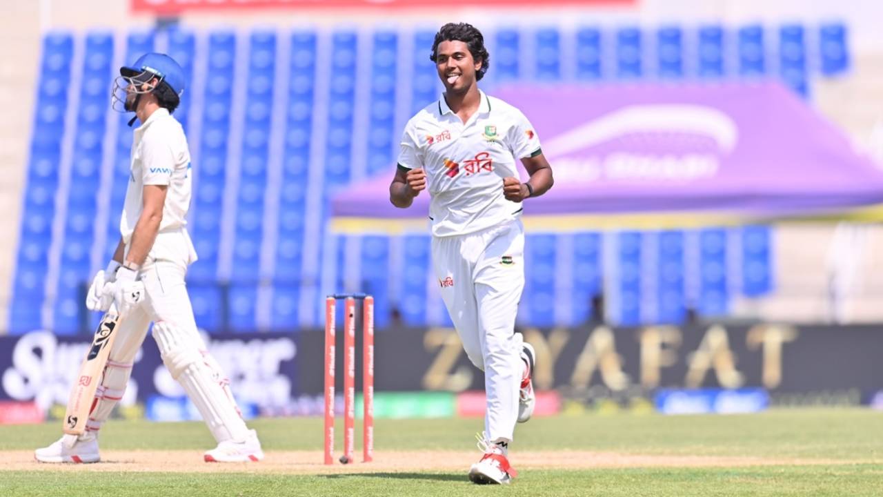Hasan Mahmud dismissed Sediqullah Atal, Afghanistan vs Bangladesh, Only Test, Day 2, Abu Dhabi, October 10, 2026