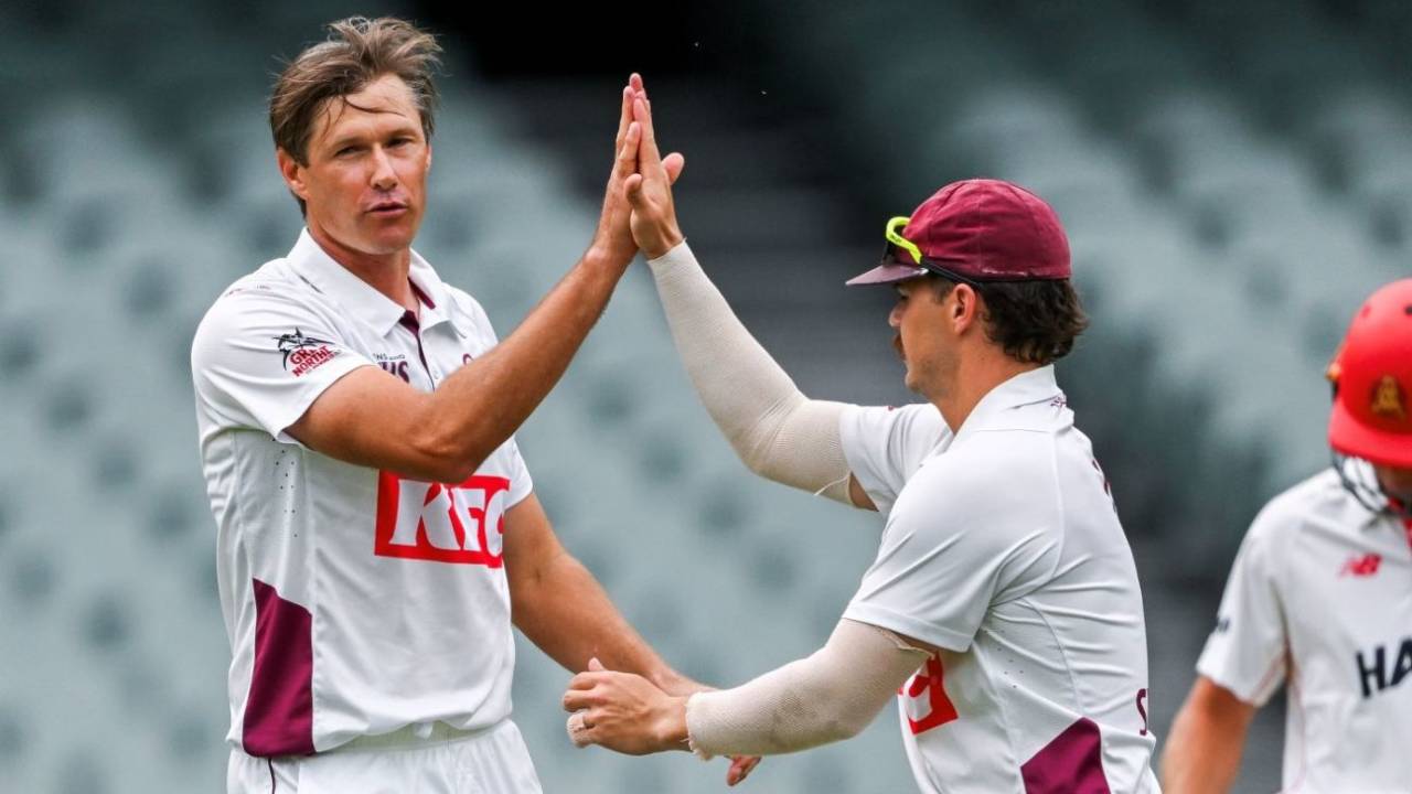 Cameron Gannon took 5 for 42, South Australia vs Queensland, day 1, Sheffield Shield, Adelaide Oval, October 19, 2026