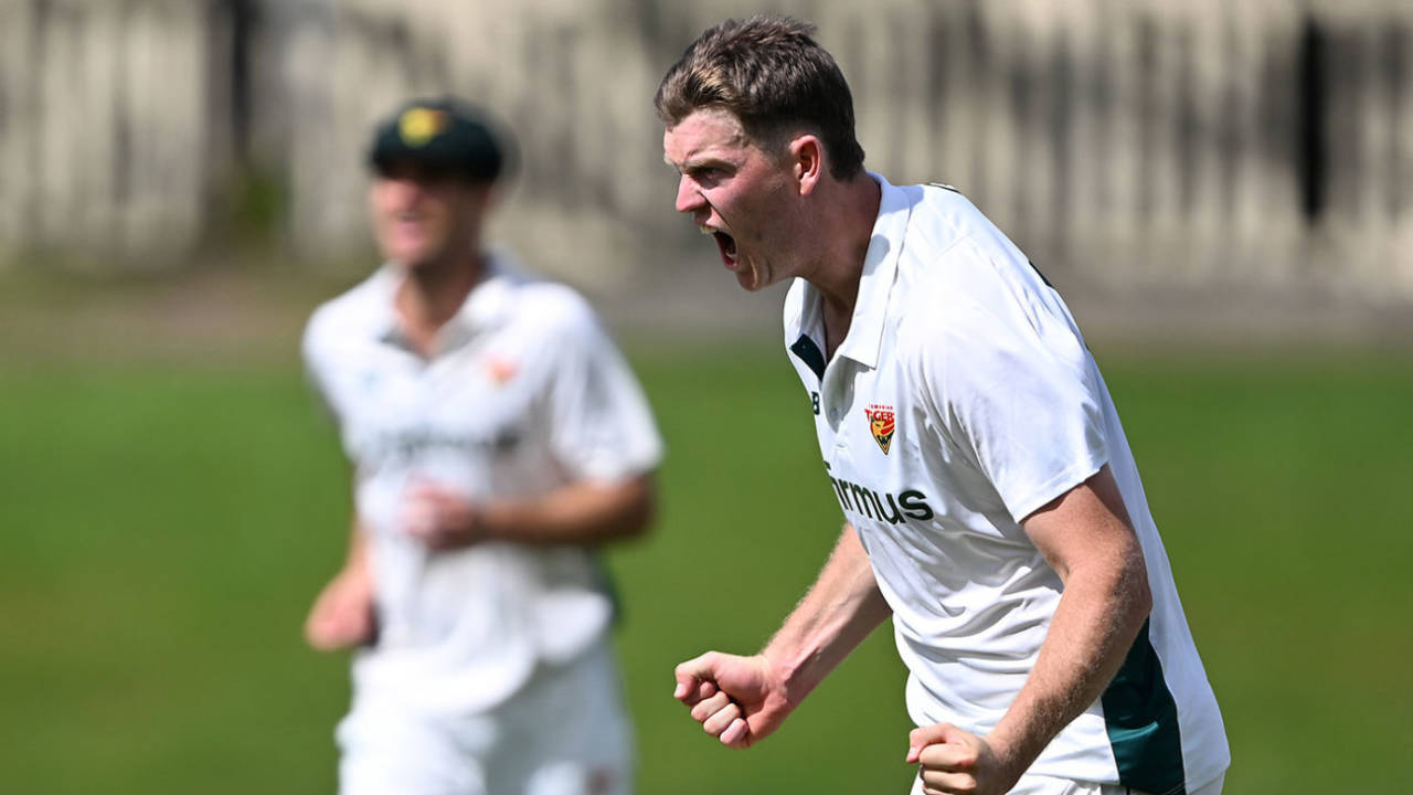 Mitch Owen claimed a career-best four wickets, Tasmania vs Victoria, Sheffield Shield, Hobart, October 20, 2026