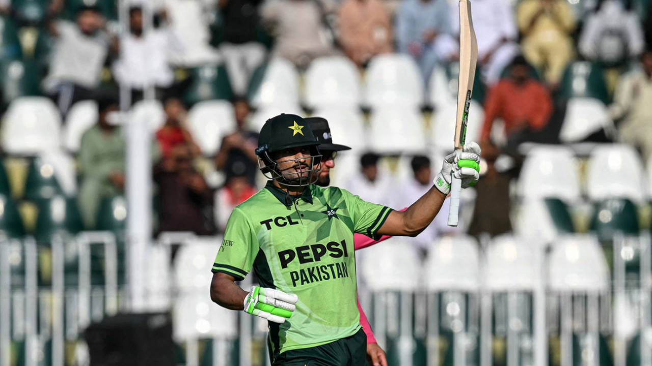 Hasan Nawaz acknowledges his half-century, Pakistan vs England, Tri-series, Rawalpindi, October 20, 2026