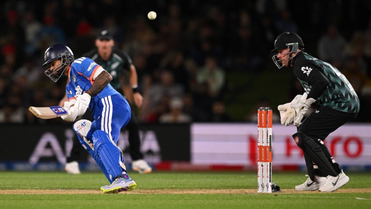 Shreyas Iyer plays the scoop, New Zealand vs India, 1st T20I, Christchurch, October 22, 2026