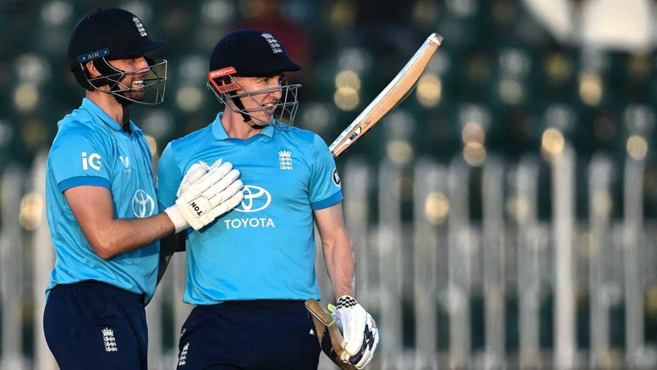 Will Jacks congratulates Harry Brook on his double-century, England vs Sri Lanka, Tri-series, October 22, 2026
