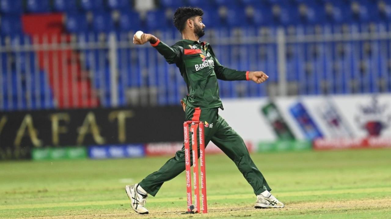 Aliss Al Islam bowls on ODI debut, Afghanistan vs Bangladesh, Tri-series, Sharjah, October 21, 2026