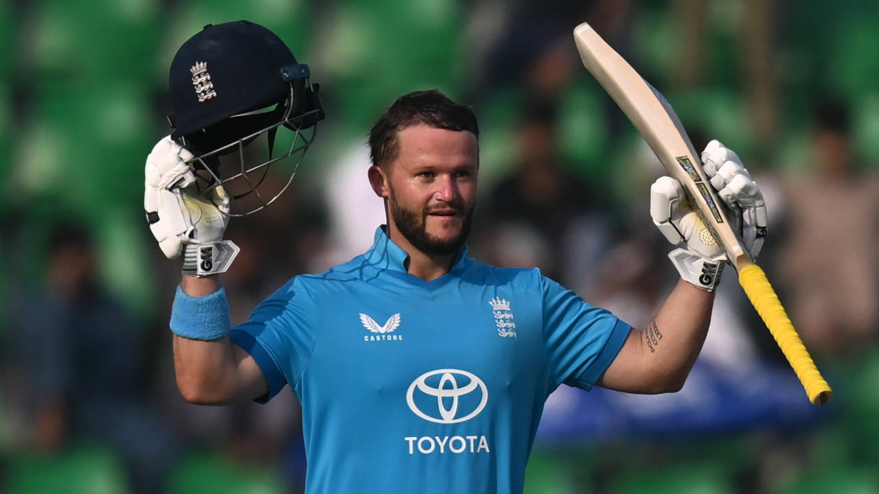 Ben Duckett celebrates his sixth ODI hundred, England vs Sri Lanka, Pakistan ODI Tri-Series, October 29, 2026