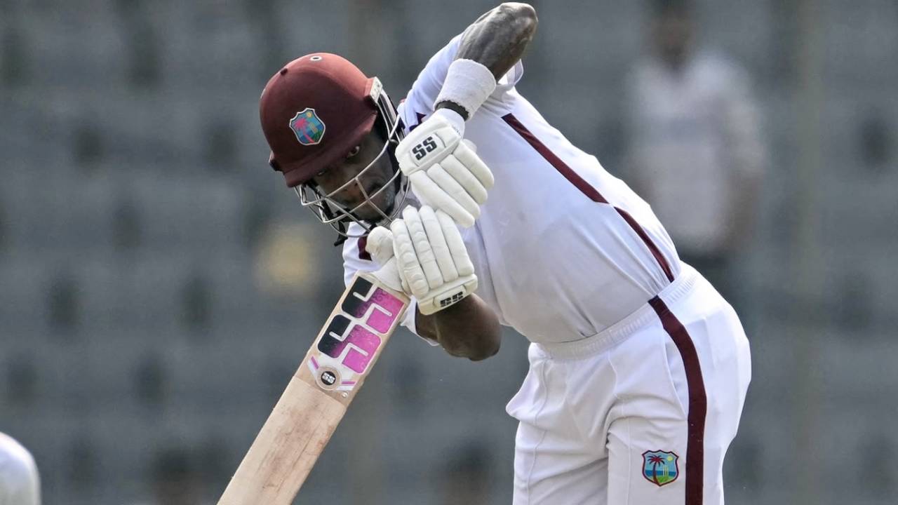 Justin Greaves looked in control on the third morning, Bangladesh vs West Indies, 1st Test, Dhaka, 3rd day, October 30, 2026