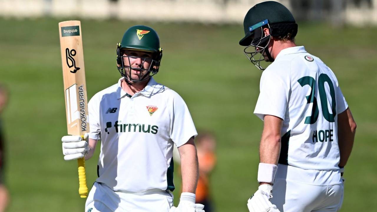 Jake Doran and Brad Hope shared an unbeaten 153-run stand, Tasmania vs New South Wales, Sheffield Shield, Bellerive Oval, October 30, 2026