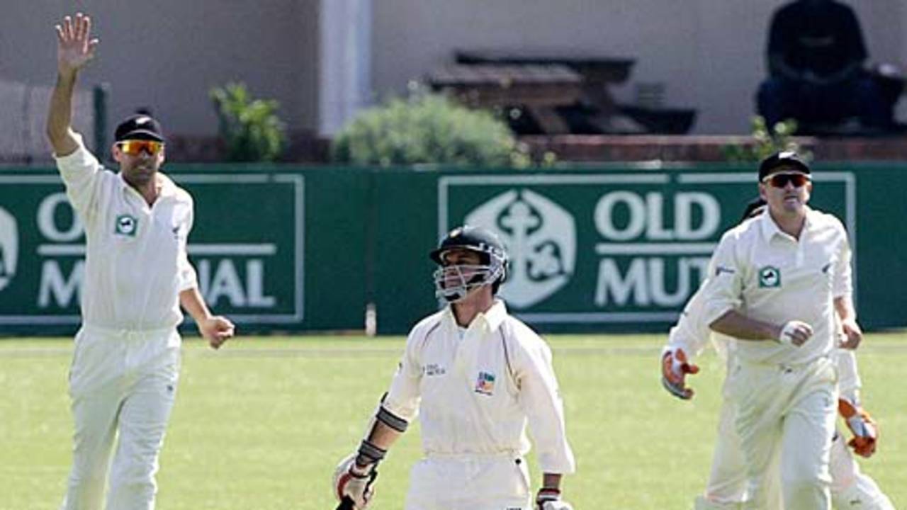Neil Ferreira caught behind by Brendon McCullum off James Franklin for 5, Zimbabwe v New Zealand, 1st Test, Harare, August 8, 2005