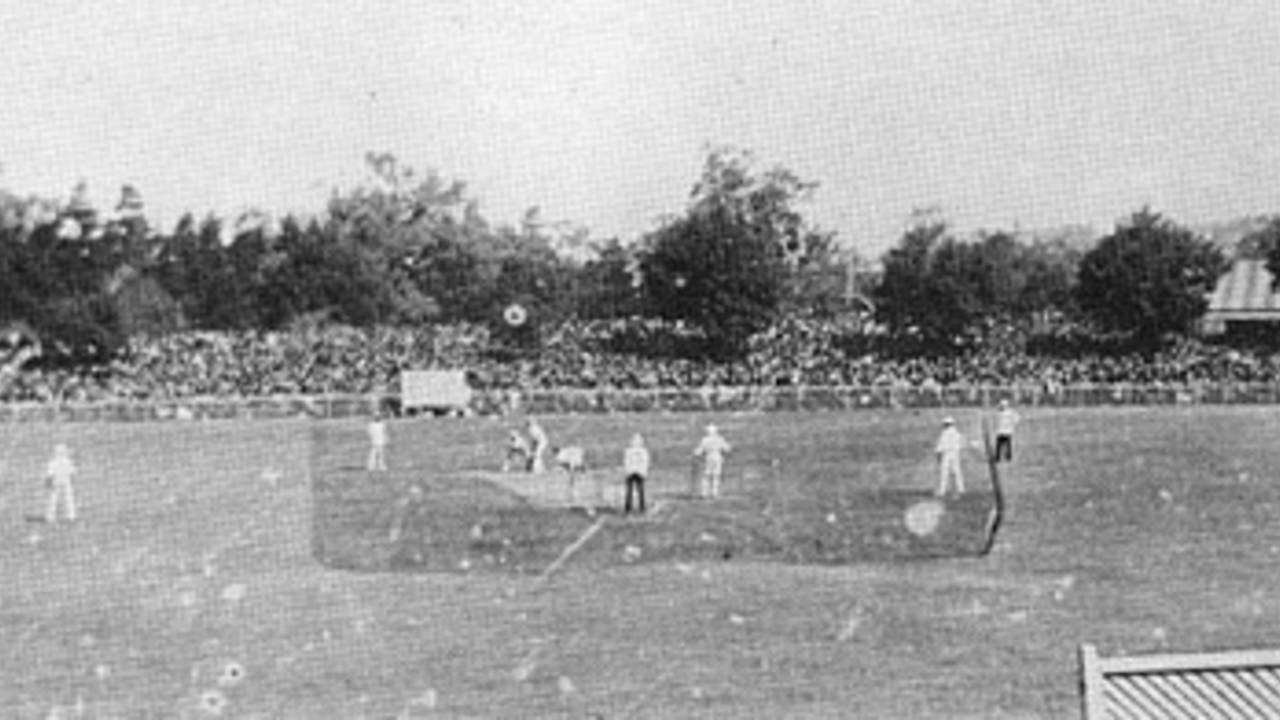 Play underway in the fifth Test between England and Australia at Melbourne in 1895