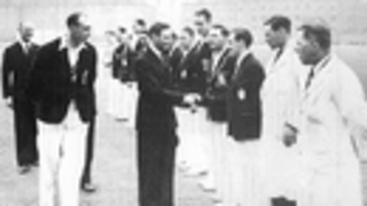 King George VI is introduced to Bernie Constable by Errol Holmes
