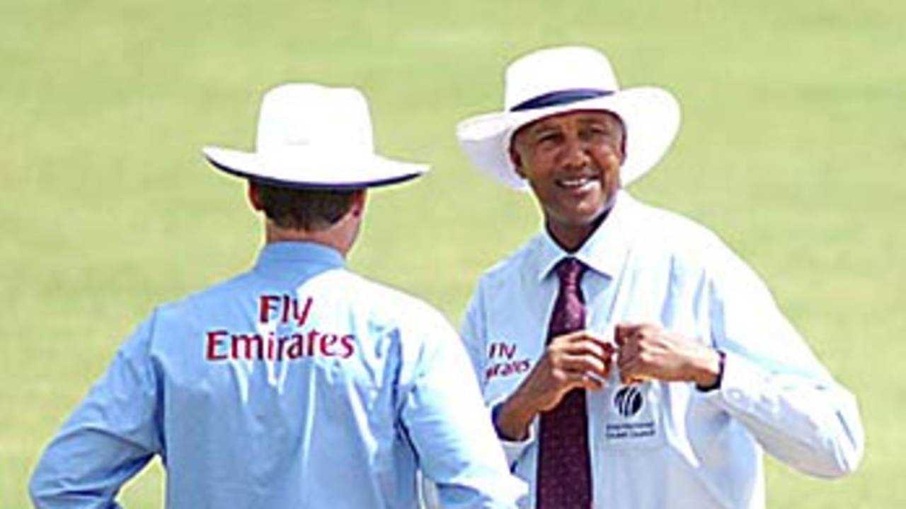 Roger Dill, the first umpire from the Associates/Affiliates panel to stand in an ODI, Canada v Zimbabwe, Tri-Nation ODI, Trinidad, May 16, 2006