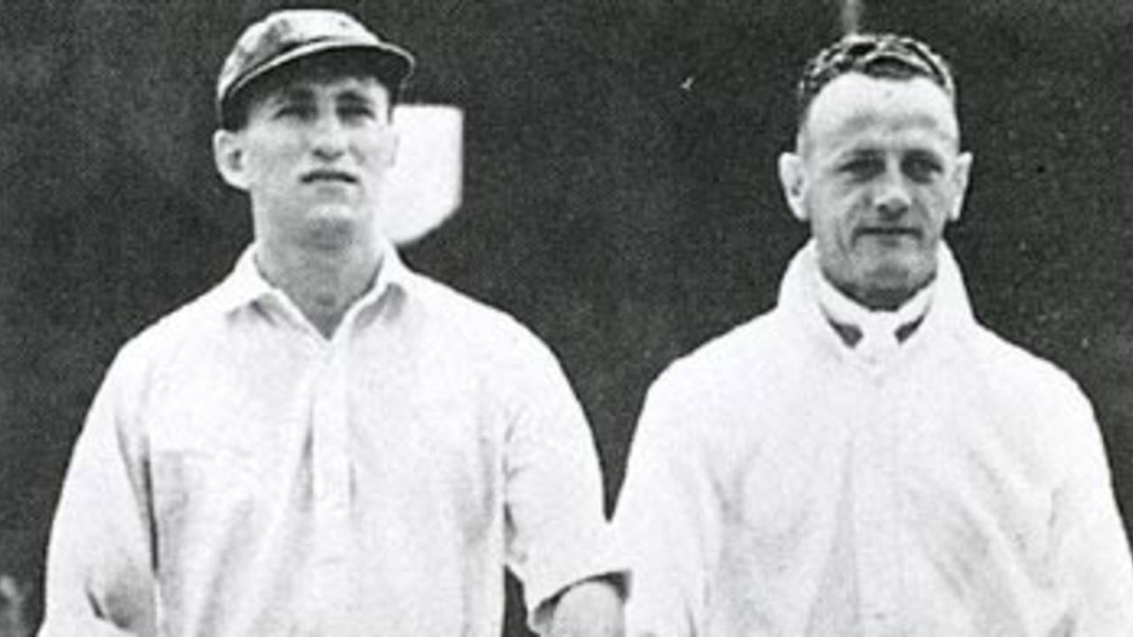 Len Hutton and Walter Keeton walk out to open for England
