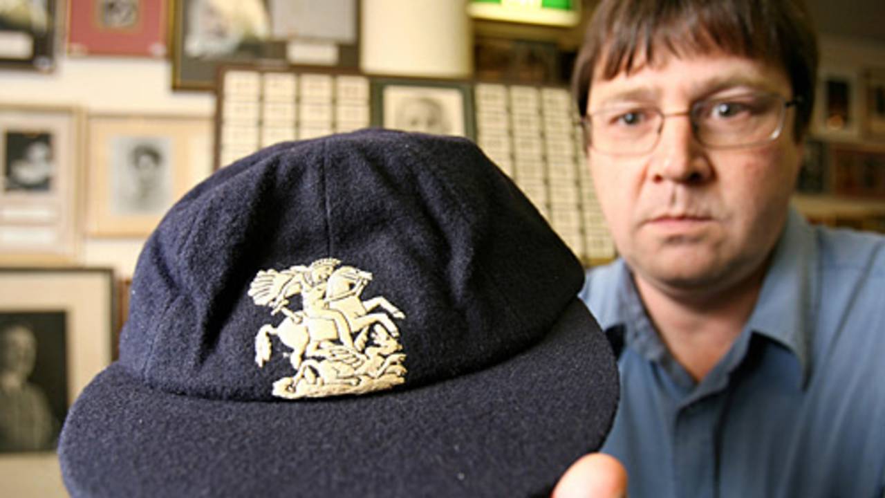 The cap worn by Eric Hollies when he dismissed Don Bradman for a duck in his final Test match