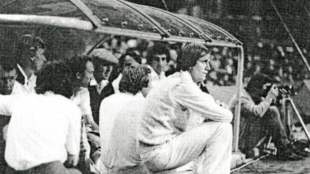 Ray East - and bucket - in the dug-out at Stamford Bridge, Essex v West Indies, Chelsea, August 24, 1980