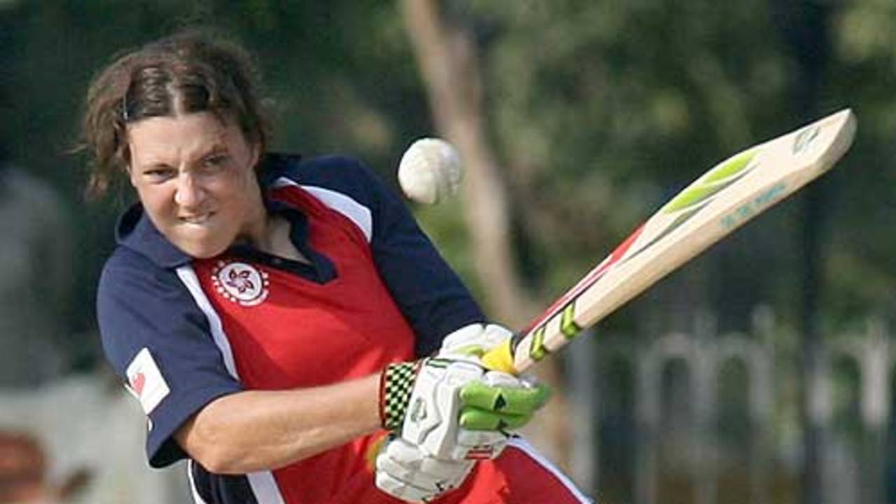 Samantha Mcilwraith hits out for Hong Kong, Pakistan Women v Hong Kong Women, Lahore, September 19, 2006