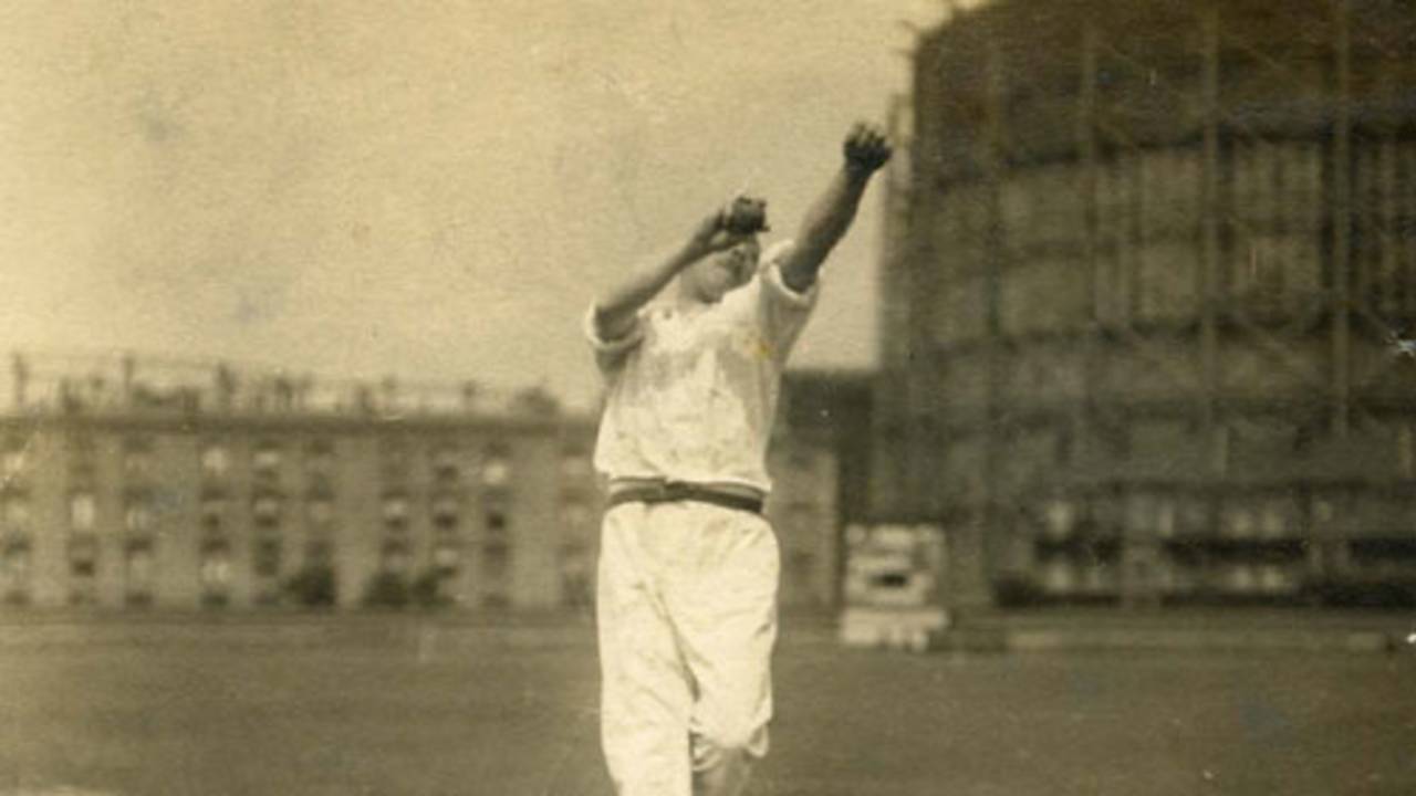 Bill Bradley in a posed shot at The Oval, circa 1900