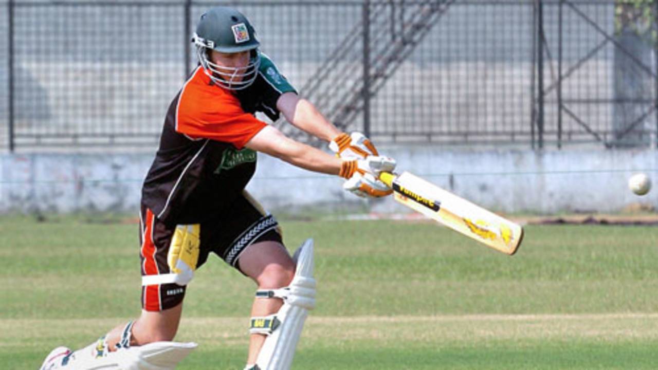 Ryan Higgins of Zimbabwe during net practice in Bangladesh