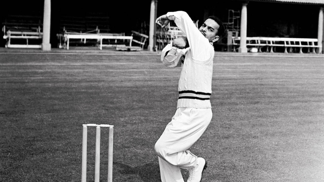 Subhash Gupte in the nets at Lord's in 1961