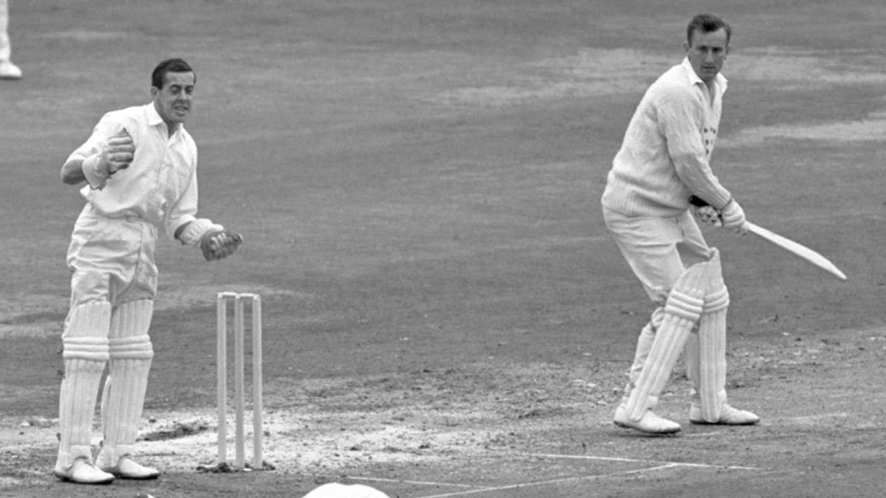 Bob Broadbent catches Ted Dexter, Sussex v Worcestershire, Lord's, September 7, 1963