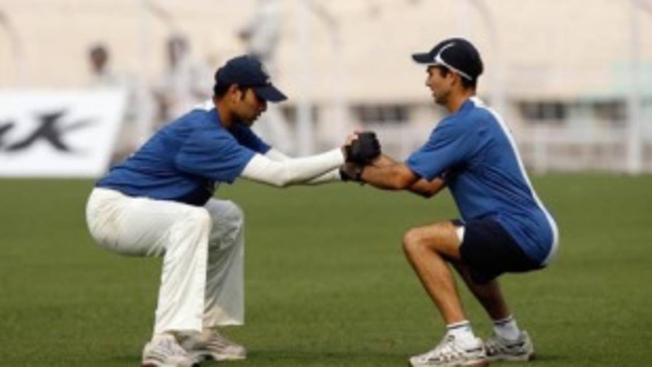 VVS Laxman is put through a fitness routine by trainer Greg King, Kolkata, November 29, 2007 
