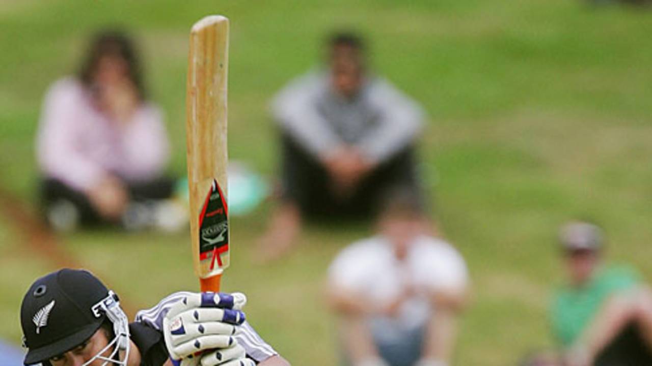 Adam Parore bats during a Twenty20 match