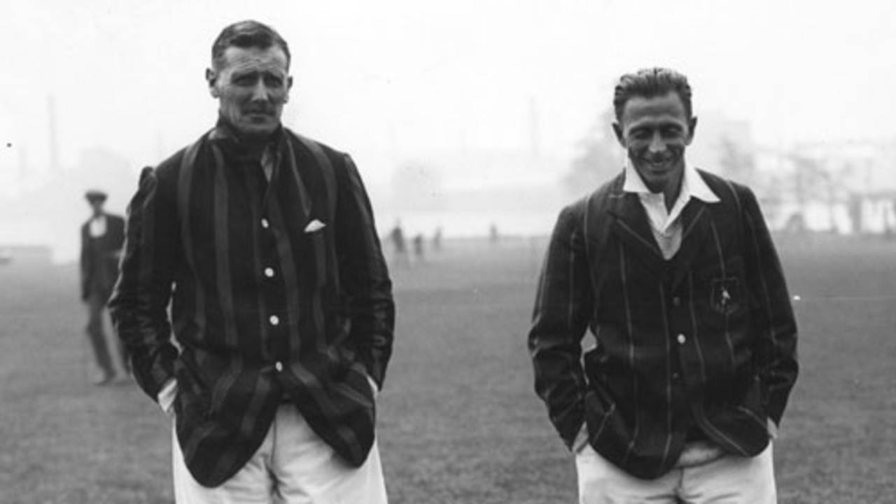 Gustavus Fowke and Herbie Taylor return after a pitch inspection