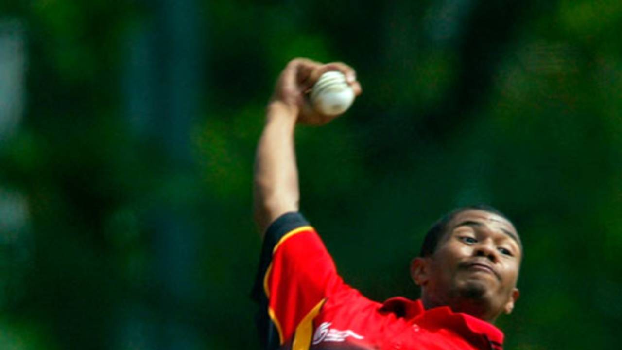 Colin Amini turns his arm over, Papua New Guinea Under-19s v West Indies Under-19s, Under-19 World Cup, Kuala Lumpur, February 20, 2008
