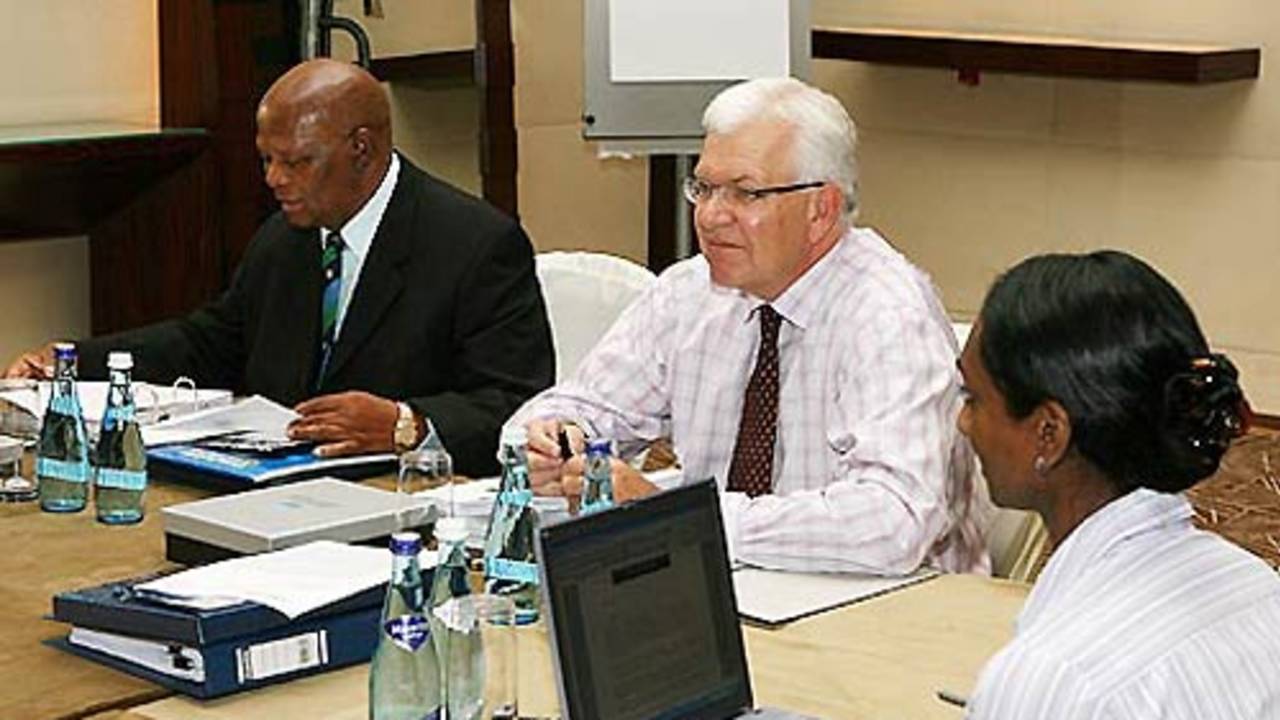 Ray Mali and Malcolm Speed preside over the ICC executive meeting