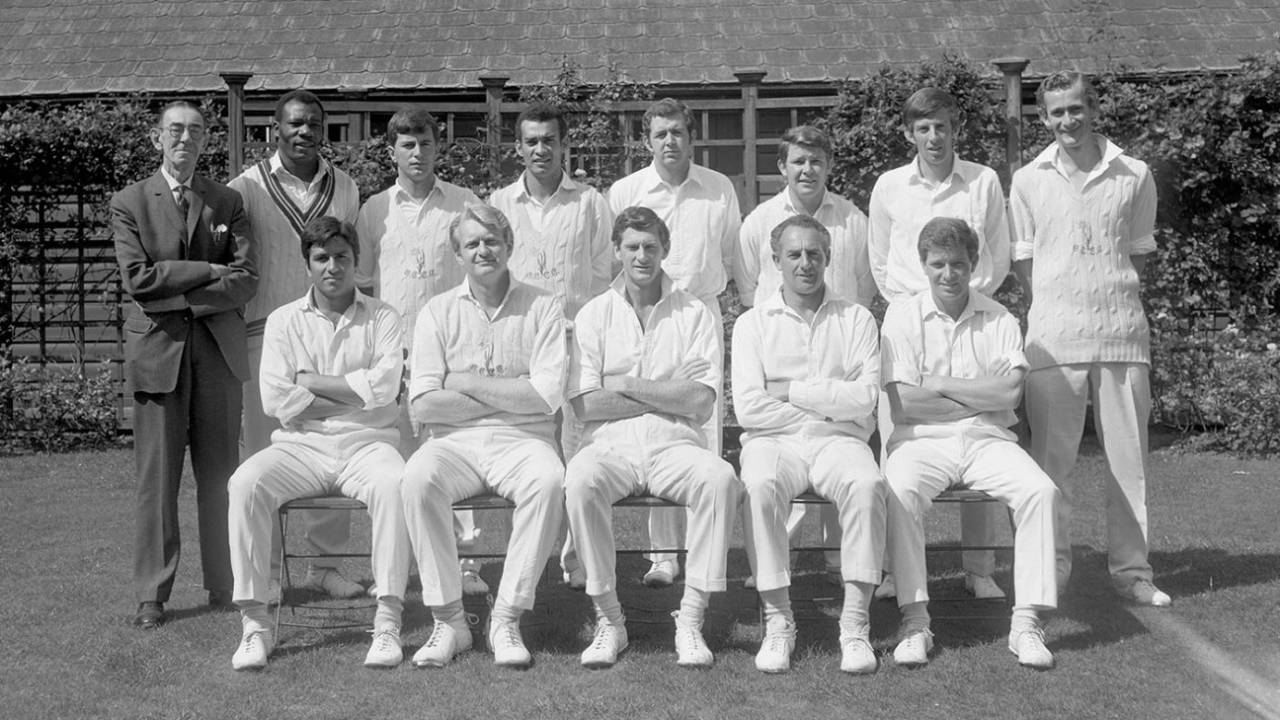 Glamorgan, who won the County Championship in 1969. Back:  H Jeffreys (scorer), Tony Cordle, Brian Lewis, Bryan Davis, Lawrence Williams, Eifion Jones, Roger Davis, Malcolm Nash.  Front: Majid Jahangir Khan, Ossie Wheatley, Peter Walker, Don Shepherd, Alan Jones, Lord's, August 24, 1969
