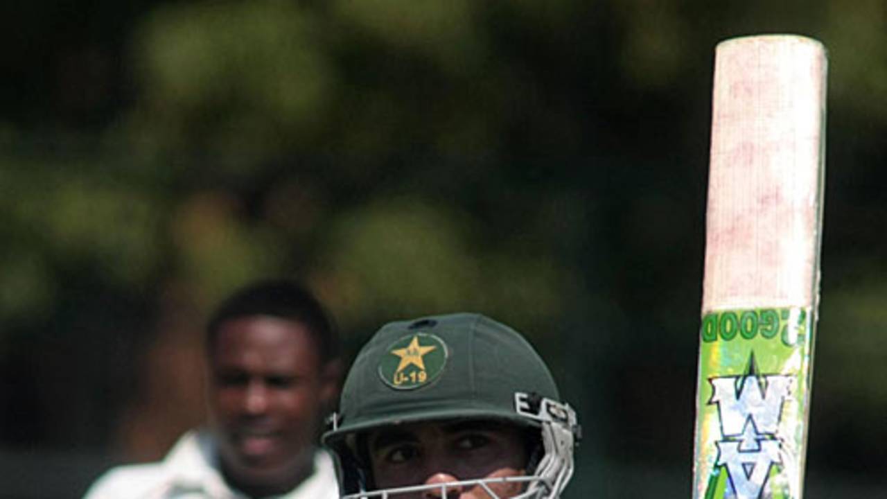 Ali Asad acknowledges applause for his century, Zimbabwe Board XI v Pakistan National Cricket Academy, Harare, August 24, 2008