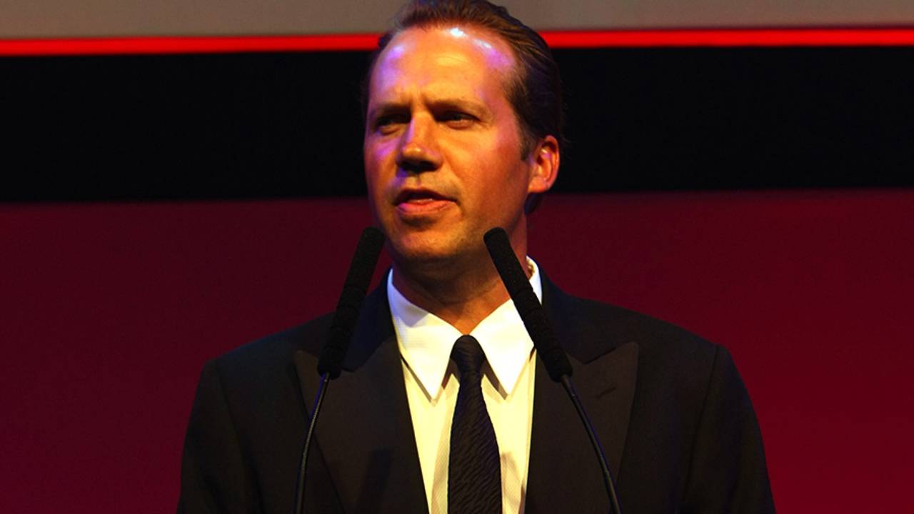 Sean Morris, the PCA Chief Executive, speaks at the NatWest PCA Awards dinner, September 29, 2008