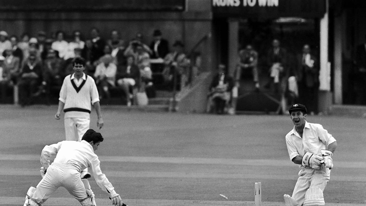 Mike Griffith is stumped by Brian Taber for 31, Sussex v Australians, Tour match, Hove, 2nd day, June 17, 1968