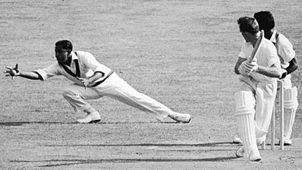 Nyron Asgarali takes a brilliant catch to dismiss Peter Richardson, England v West Indies, 1st Test, Edgbaston, 1957