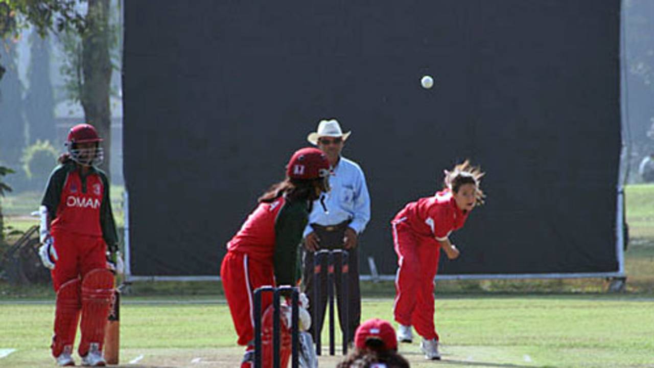 Mariko Hill picked up two wickets for Hong Kong, Hong Kong v Oman, Chiang Mai Gymkhana, ACC U-19 women's tournament, Thailand, December 18, 2008