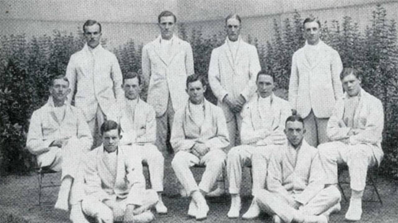 The Cambridge side of 1922. Back: AG Doggart, MD Lyon, CAF Fiddian Green, JL Bryan. Middle: CS Marriott, H Ashton, G Ashton, GCH Gibson, APF Chapman. Front: ET Ashton, RG Evans, 
