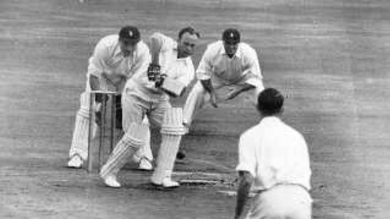 Willie Jones batting against the 1951 South Africans