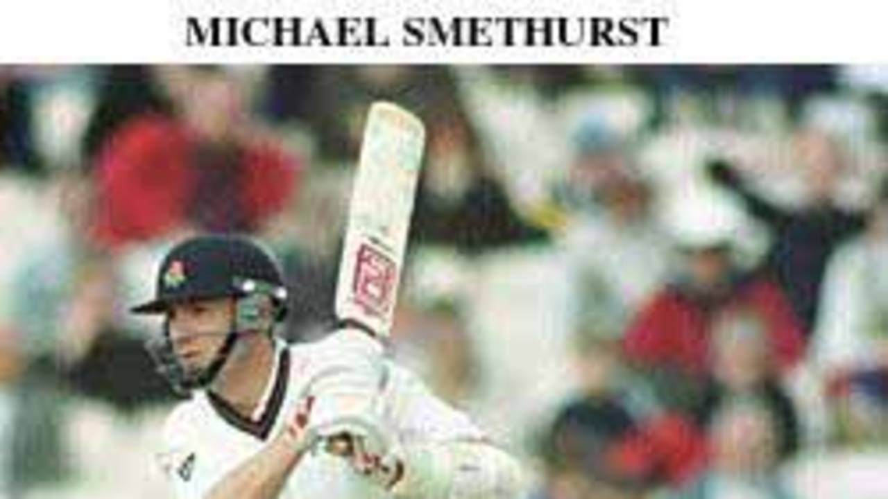 Smethurst batting for Lancs v Leics  in the 2000 Benson and Hedges competition
