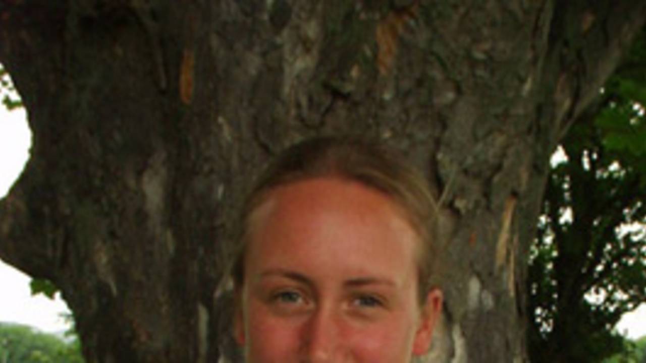 Portrait of Canterbury women's player Hannah Rae, December 2001.