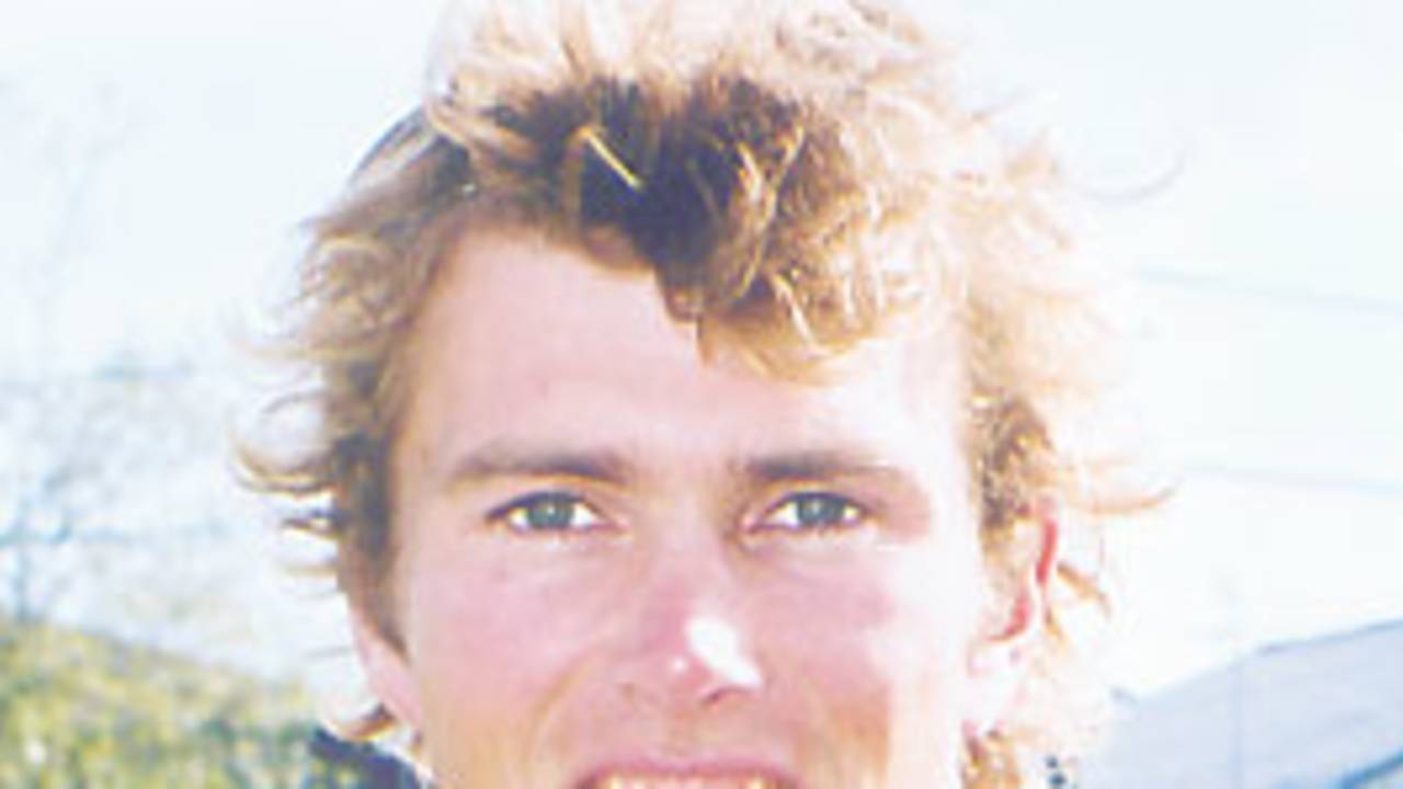 Portrait of Canterbury player Cleighten Cornelius, December 2001.