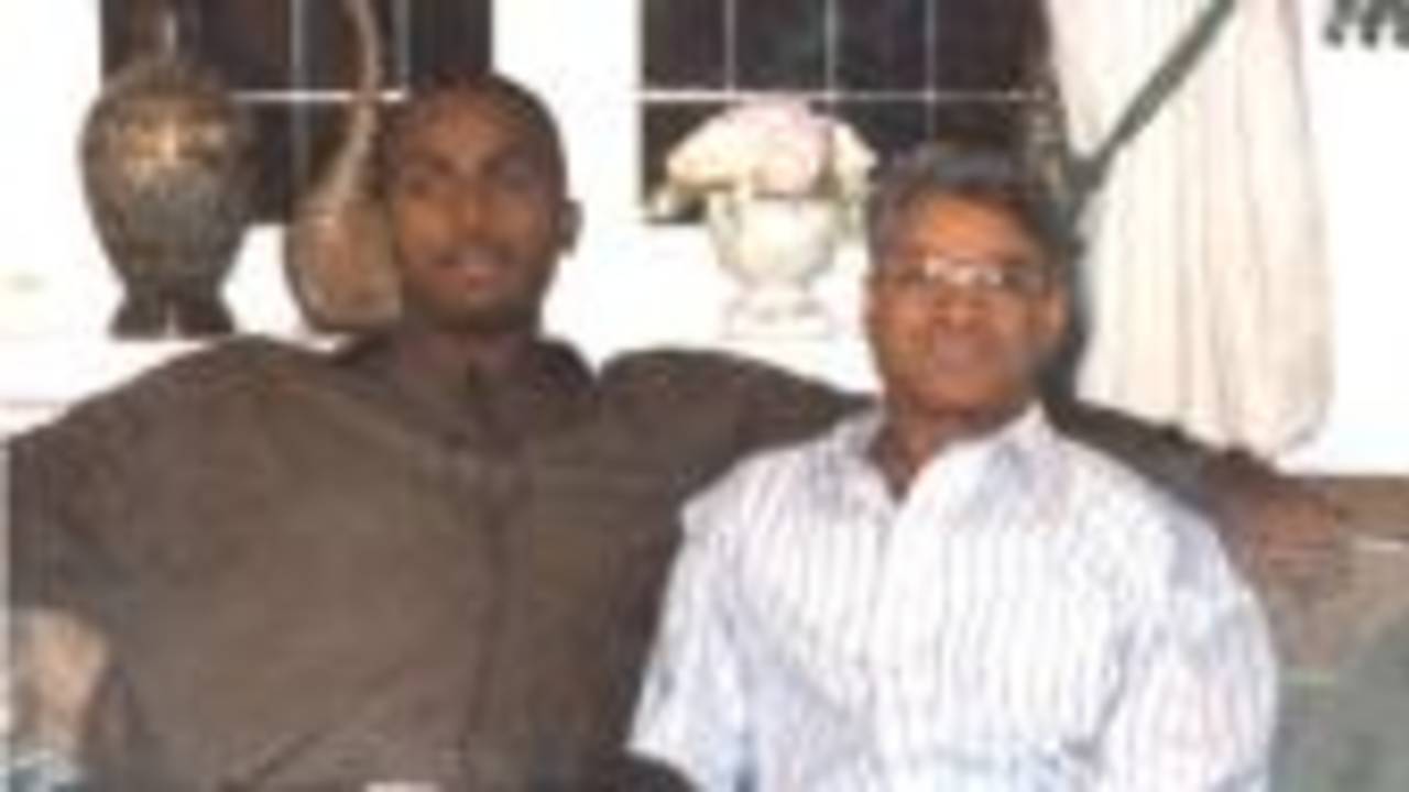Courtney Walsh with Azhar Zaidi - during the West Indies tour to Pakistan, 1997-98