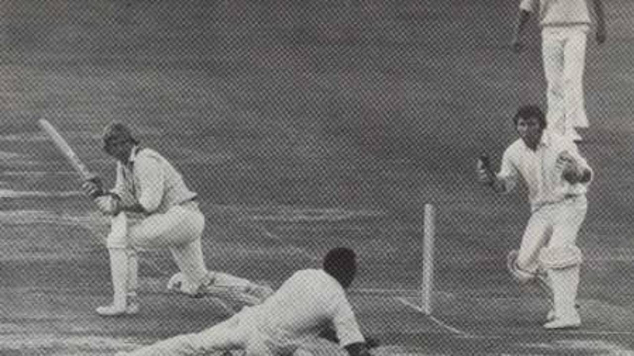 Man of the Match Clive Radley turns a ball to leg past Tony Cordle, Lord's 1977