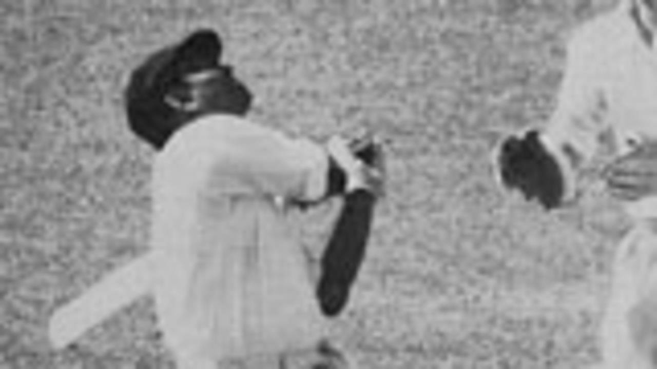 Vijay Manjrekar on his way to a hundred in his final Test, India v New Zealand, Madras, 1964